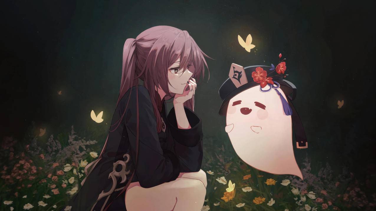 原神胡桃 小幽灵 蝴蝶 4K壁纸 3840x2160