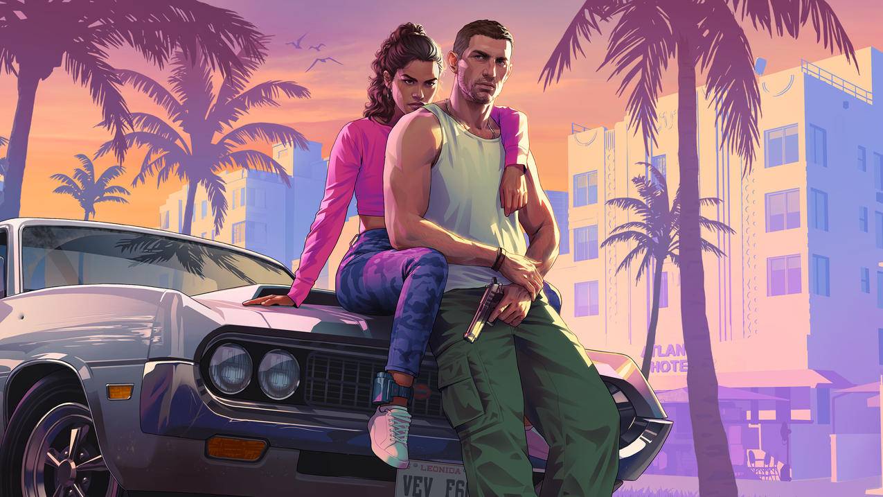 《GTA6》杰森与露西娅 4K游戏壁纸 3840x2160