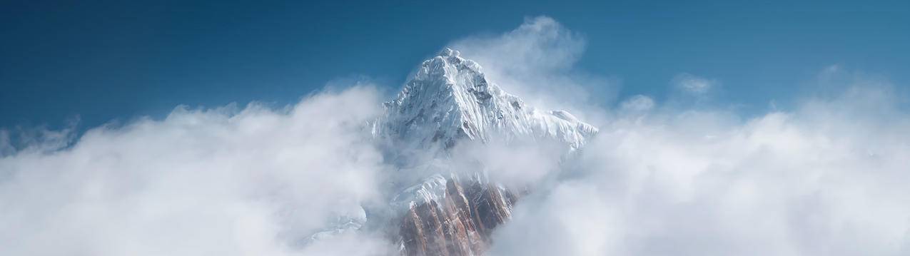 云山峰风景3840x1080双屏高清壁纸