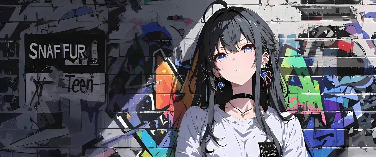 街头 Ϳѻǽ 动漫美女 3440x1440带鱼屏壁纸