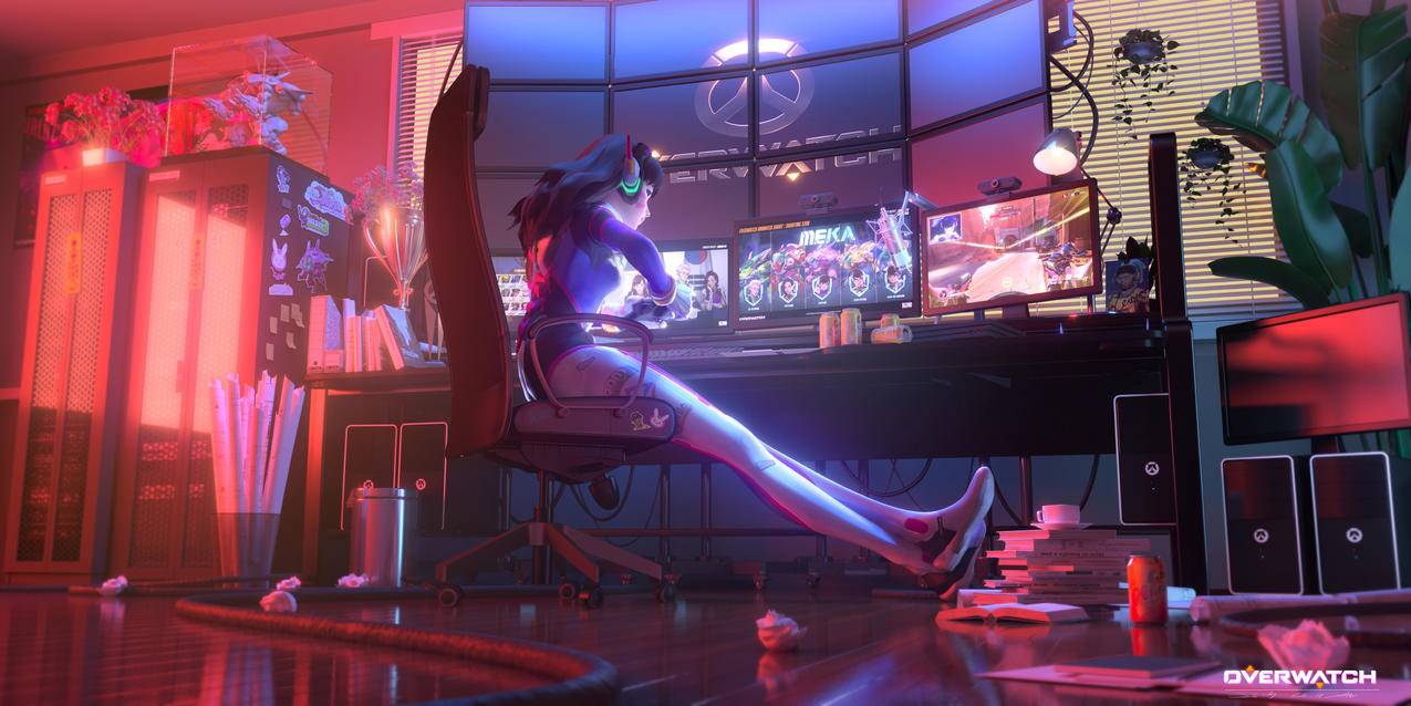 《守望先锋》D.Va 房间 4K高清游戏壁纸