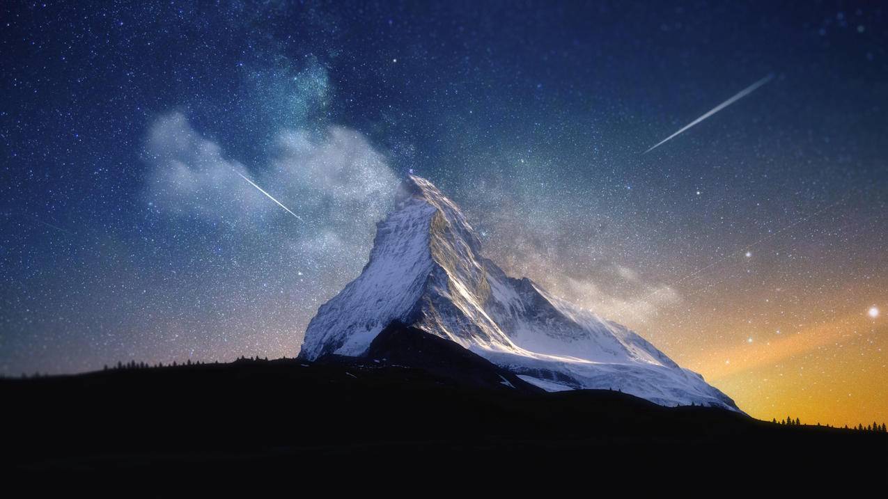 风景奇幻梦境星空山川山峰高清壁纸