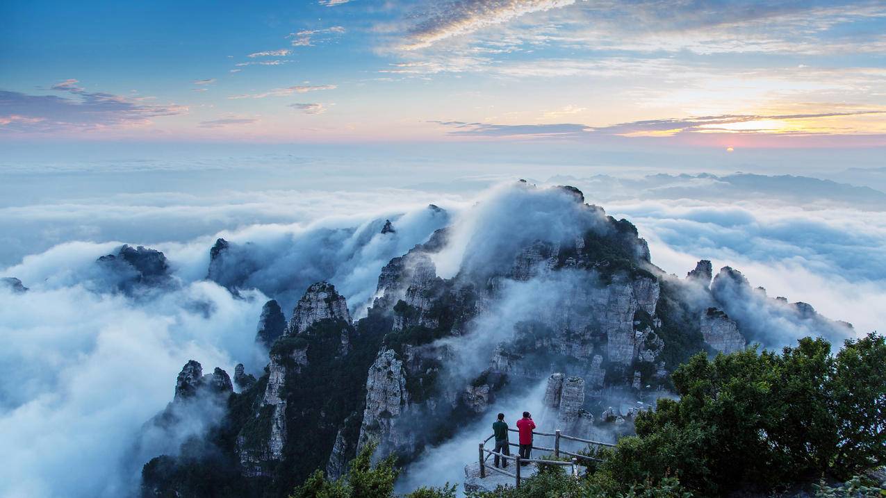 河北省涞源县白石山景区日出风景4k壁纸