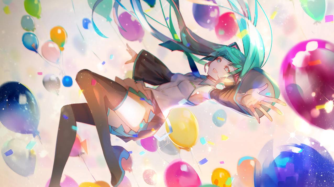 miku初音未来 气球 4K高清动漫壁纸