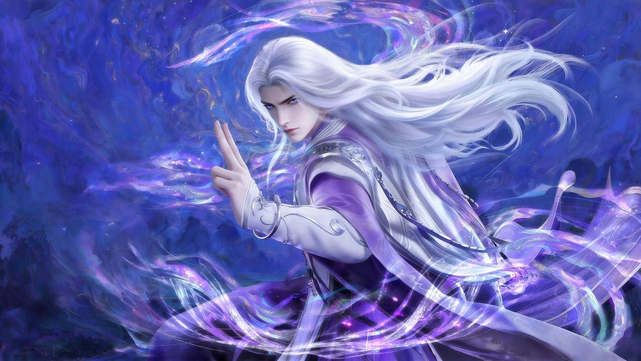 《仙逆》王林 紫白古风长袍 5K动漫壁纸