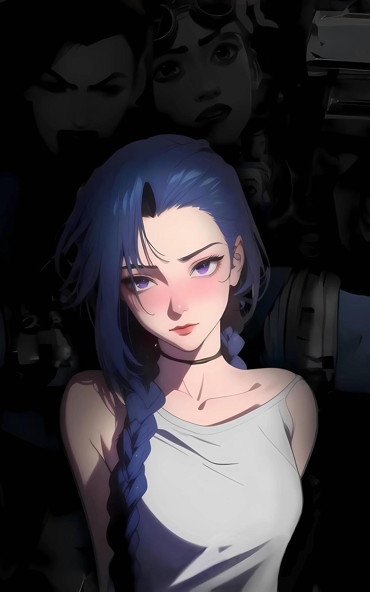 暗色系美女 金克丝4k手机壁纸竖屏
