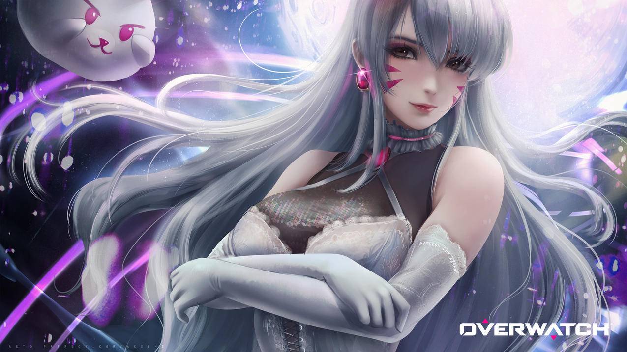 《守望先锋》DVA美女英雄插画 4K游戏高清壁纸