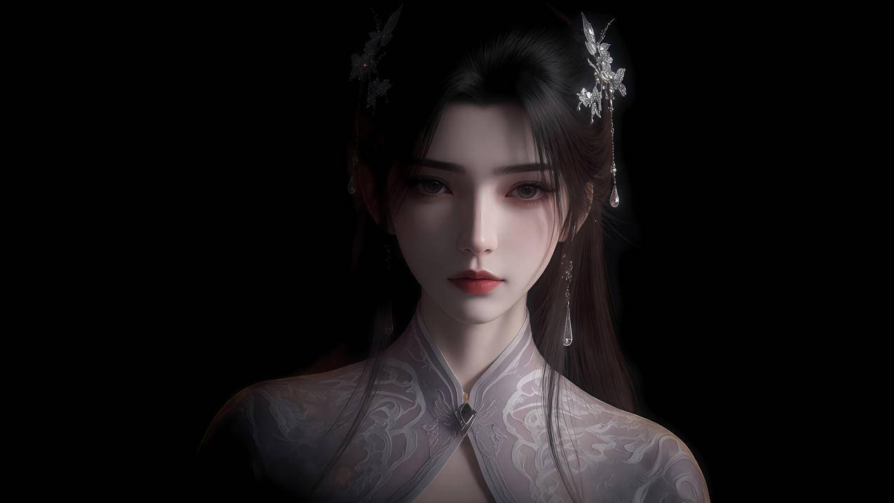 李慕婉 暗黑色背景 4K壁纸3840x2160