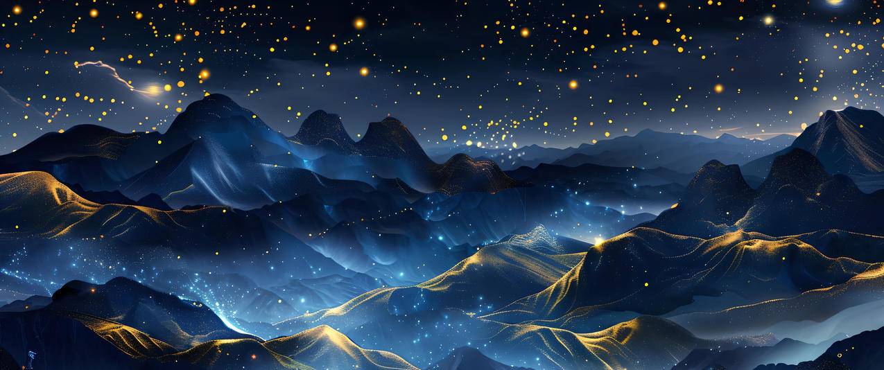 星空风景 3440x1440带鱼屏壁纸