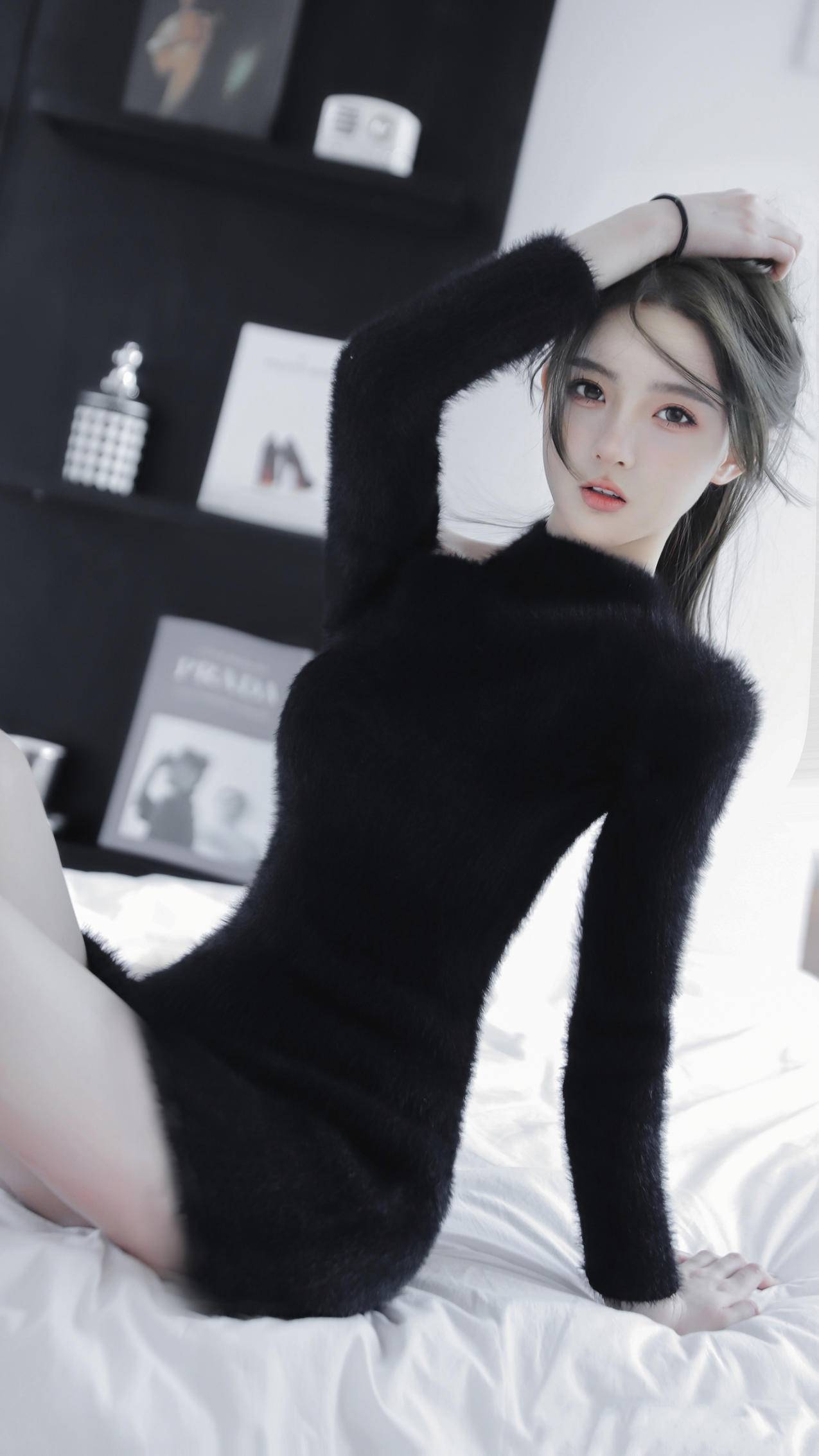 毛衣套装可爱美女4k手机壁纸图片_4K手机壁纸图片_彼岸图网pic.netbian.com