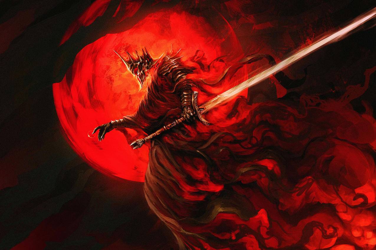 《暗黑之魂》红月 剑 盔甲 4K游戏壁纸