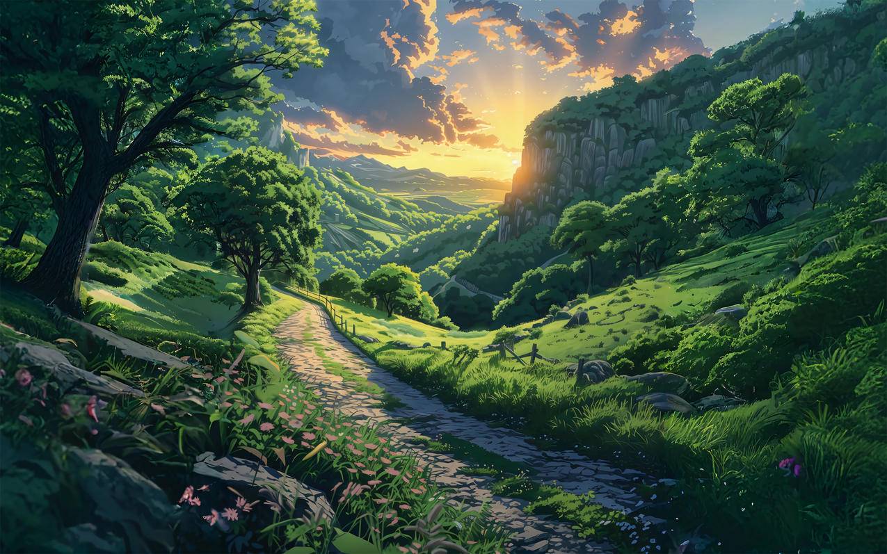 翠谷光径 山谷 小路 绿色植物 树林 4K风景壁纸 3840x2400