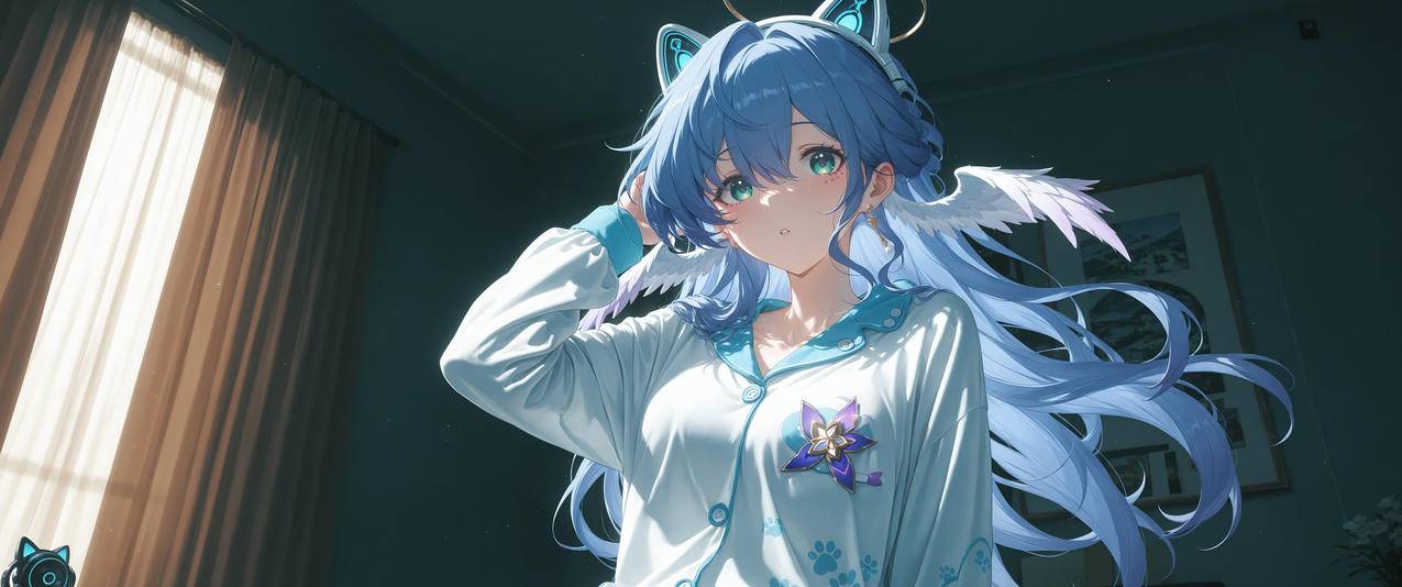 知更鸟 居家服3440x1440带鱼屏壁纸