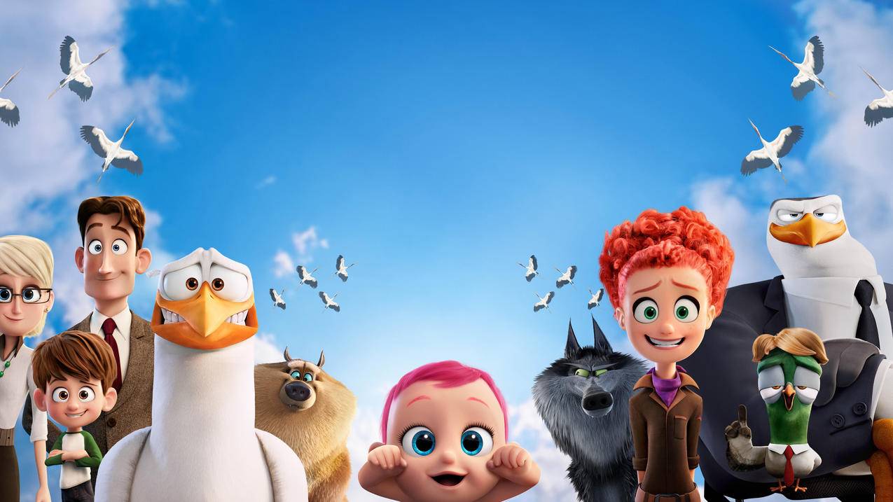 逗鸟外传萌宝满天飞Storks4k壁纸