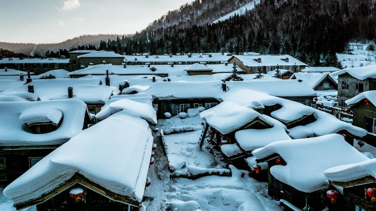 哈尔滨雪乡美景4k高清壁纸