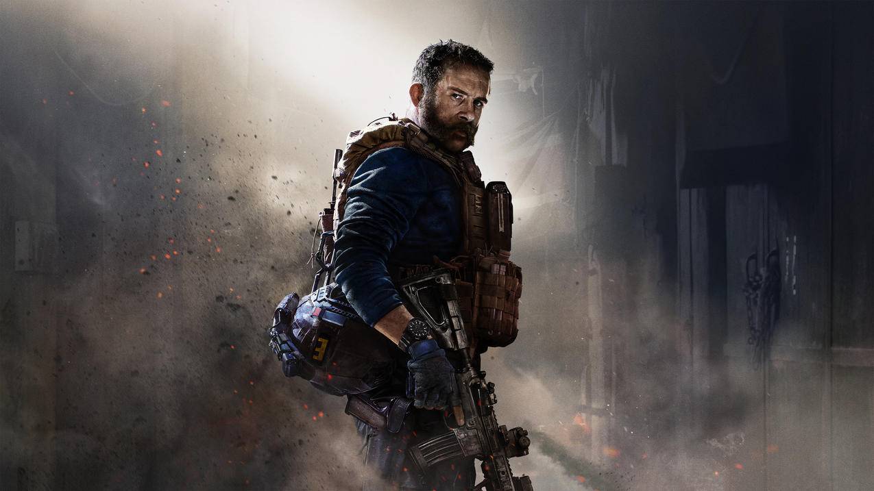 《使命召唤现代战争Call of Duty Modern Warfare》烟 背包 枪 4K高清壁纸