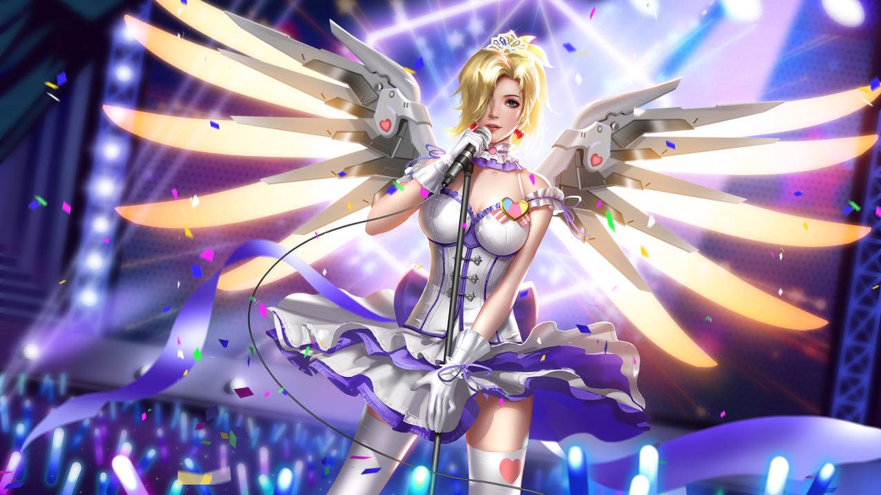 守望先锋mercy天使歌手5k高清游戏壁纸