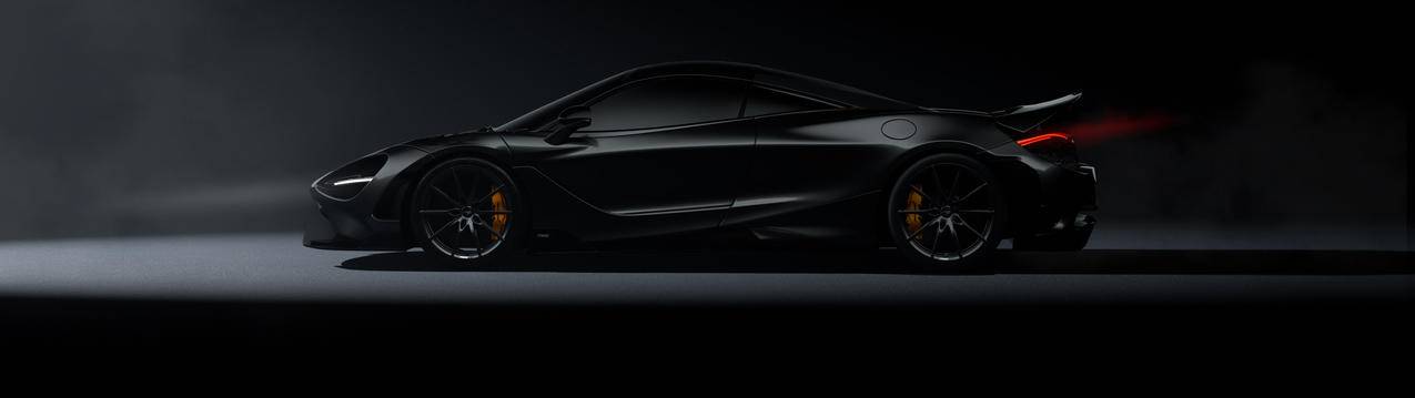 《黑酷迈凯伦McLaren 765LT》3840x1080双屏电脑壁纸