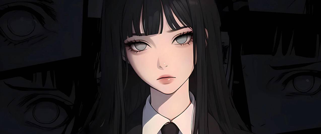 长发动漫女孩 西服 领带 日向雏田3440x1440带鱼屏壁纸超清