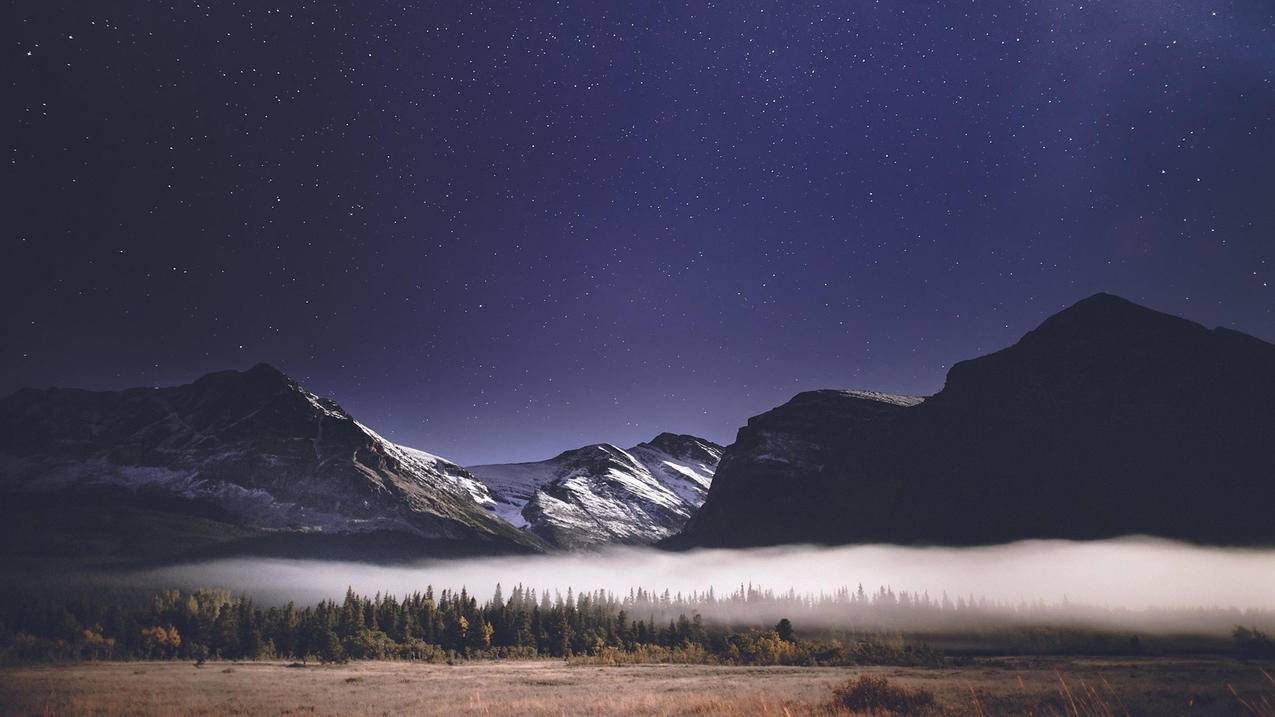 风景自然风光山峰山脉星空高清壁纸