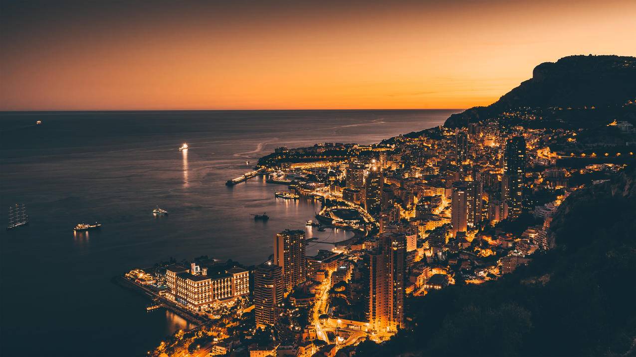 摩纳哥 黎明 风景 4k高清壁纸