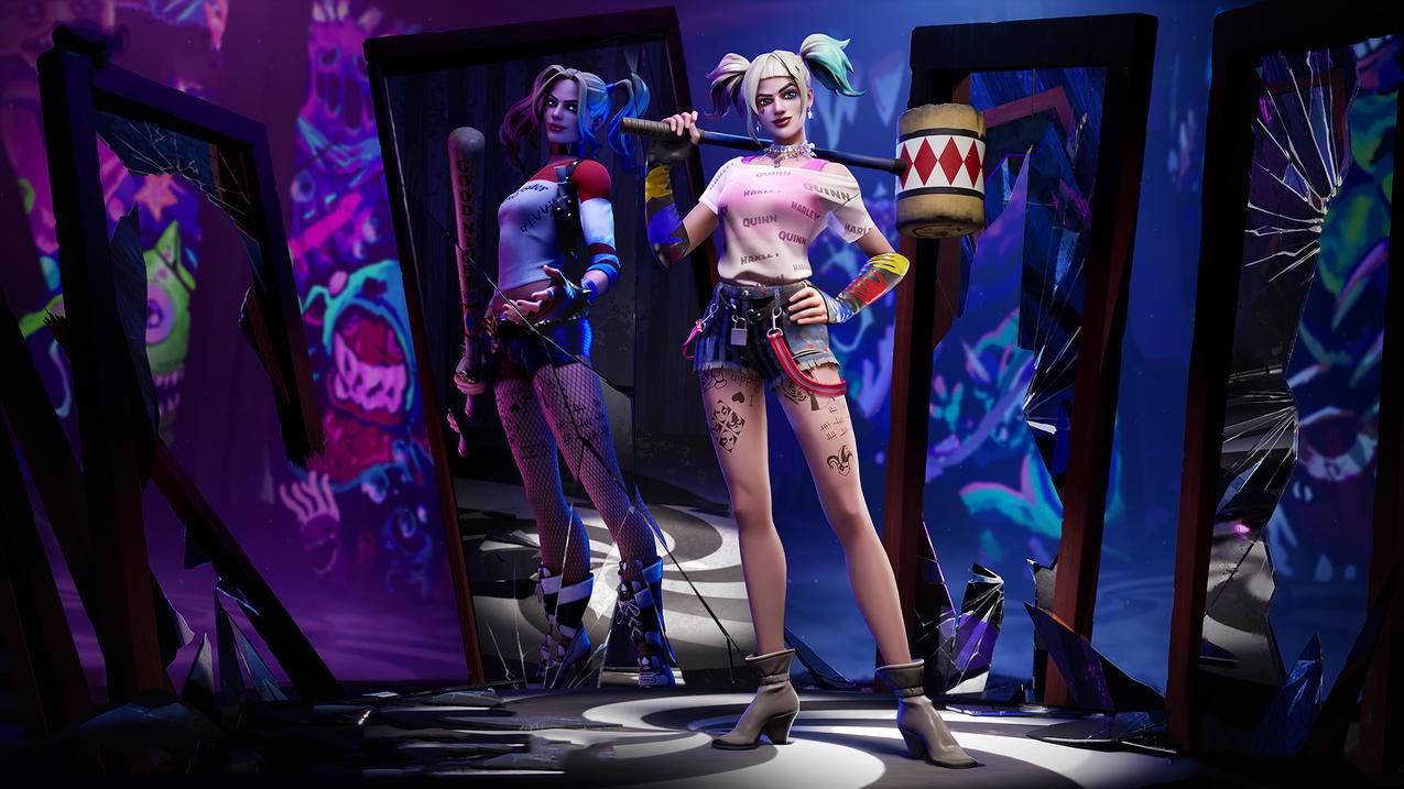 《堡垒之夜 Fortnite》小丑女 镜子 4K高清壁纸