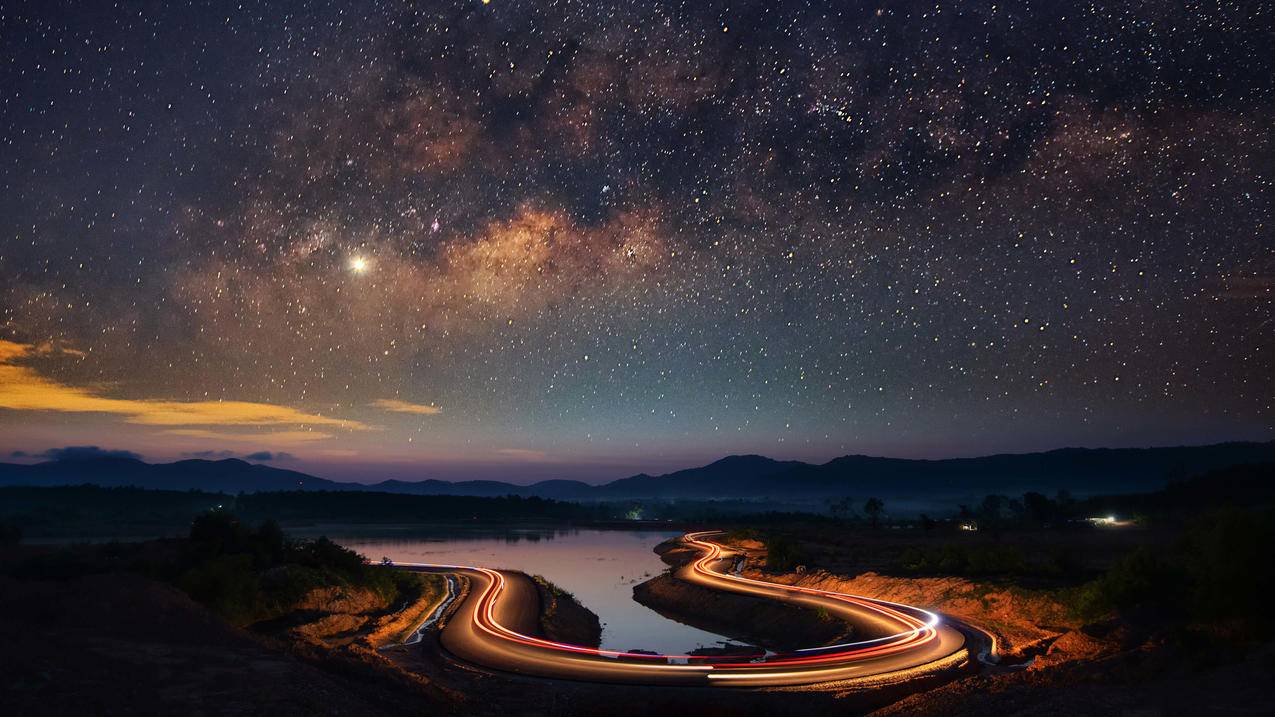 星空公路夜景4k电脑壁纸3840x2160 图片编号3703 壁纸网