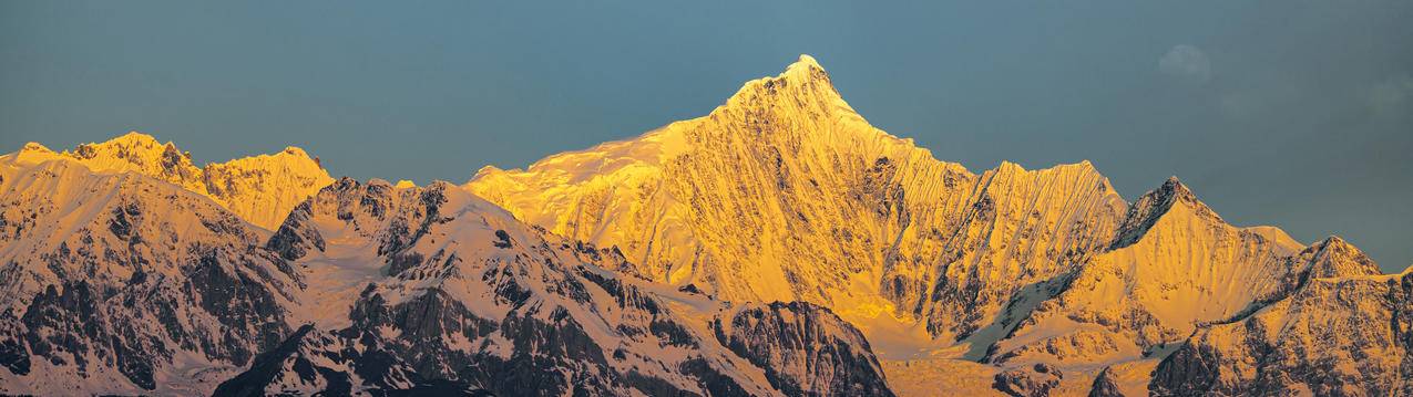 日照金山 日落金山风景5120x1440桌面壁纸