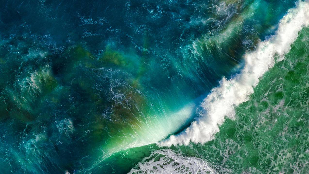 绿海 海浪 4K高清风景壁纸