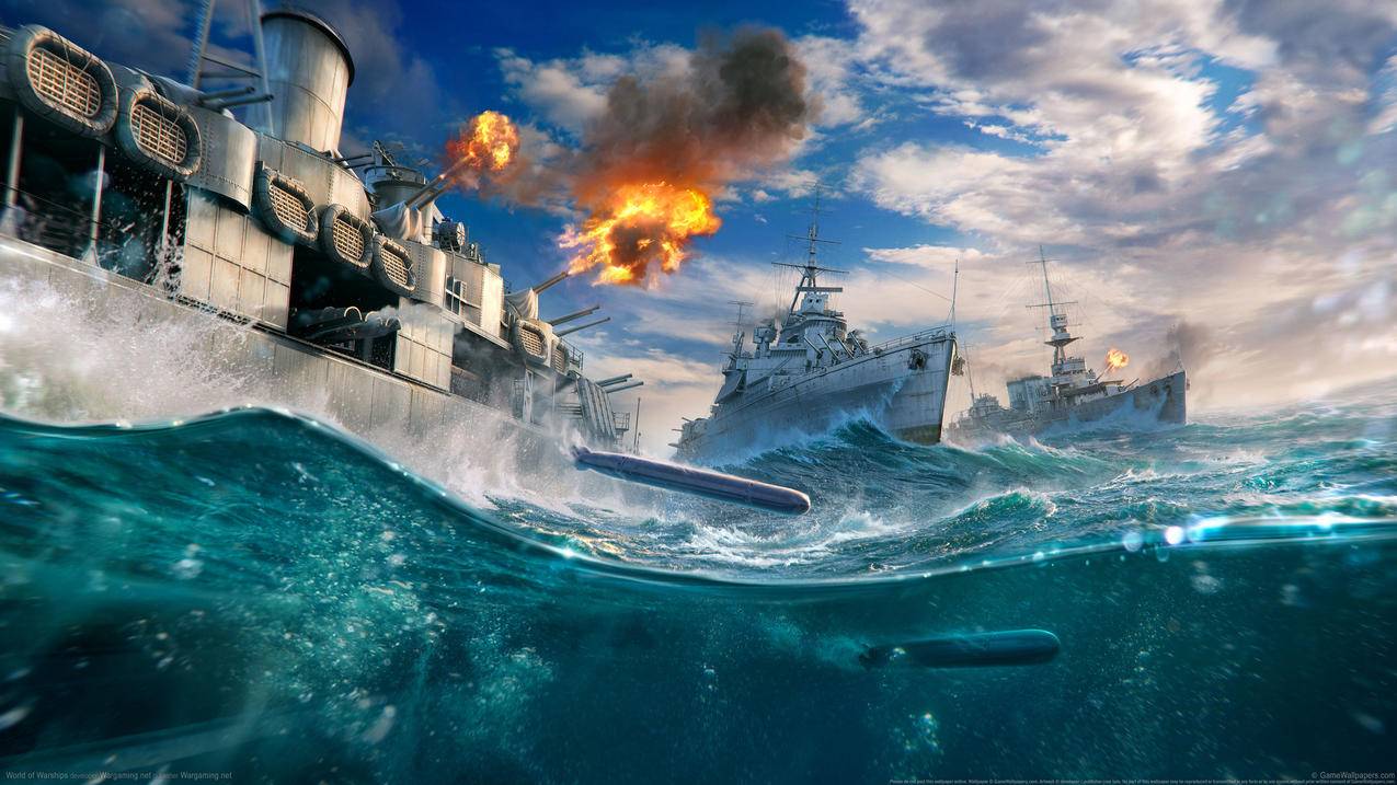 《战舰世界 World Of Warships》开炮 导弹 战舰 4K高清壁纸