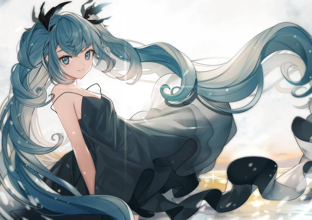 初音未来 水花 唯美4K高清动漫壁纸