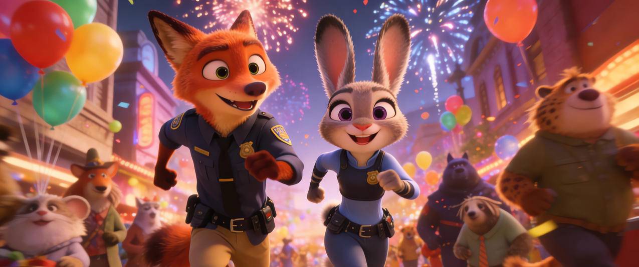 朱迪狐尼克 奔跑 3440x1440带鱼屏壁纸