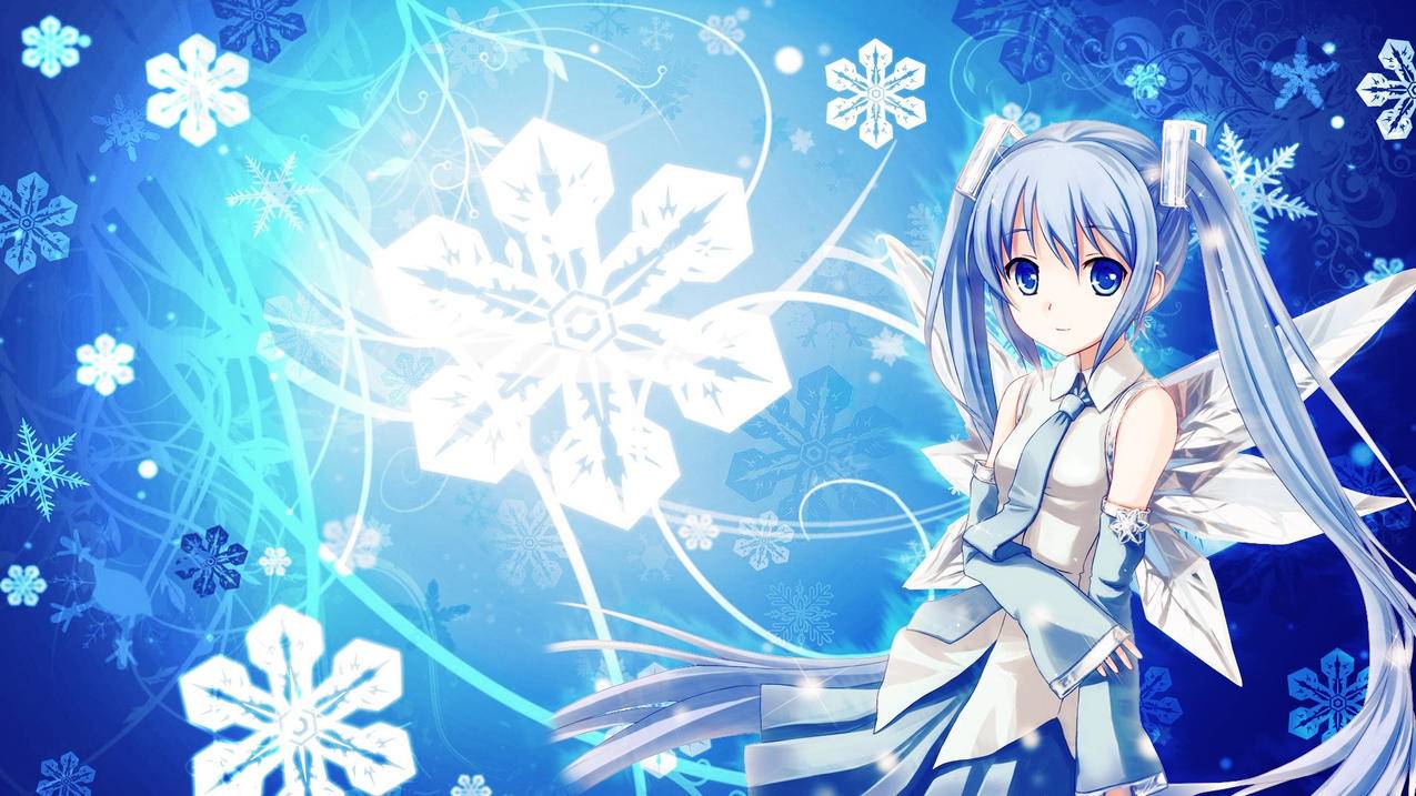 初音未来雪花高清壁纸