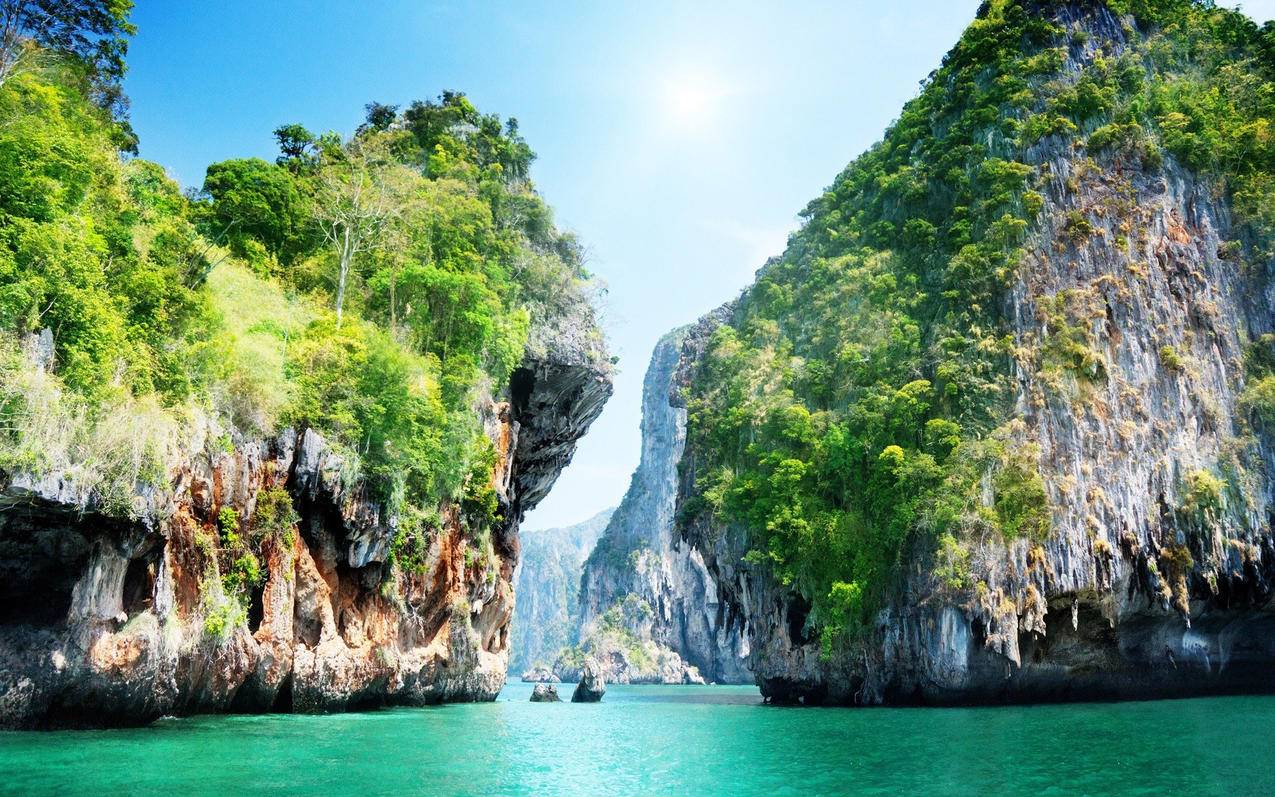 风景自然风光意境炎炎夏日峡谷山水旅游胜地高清壁纸