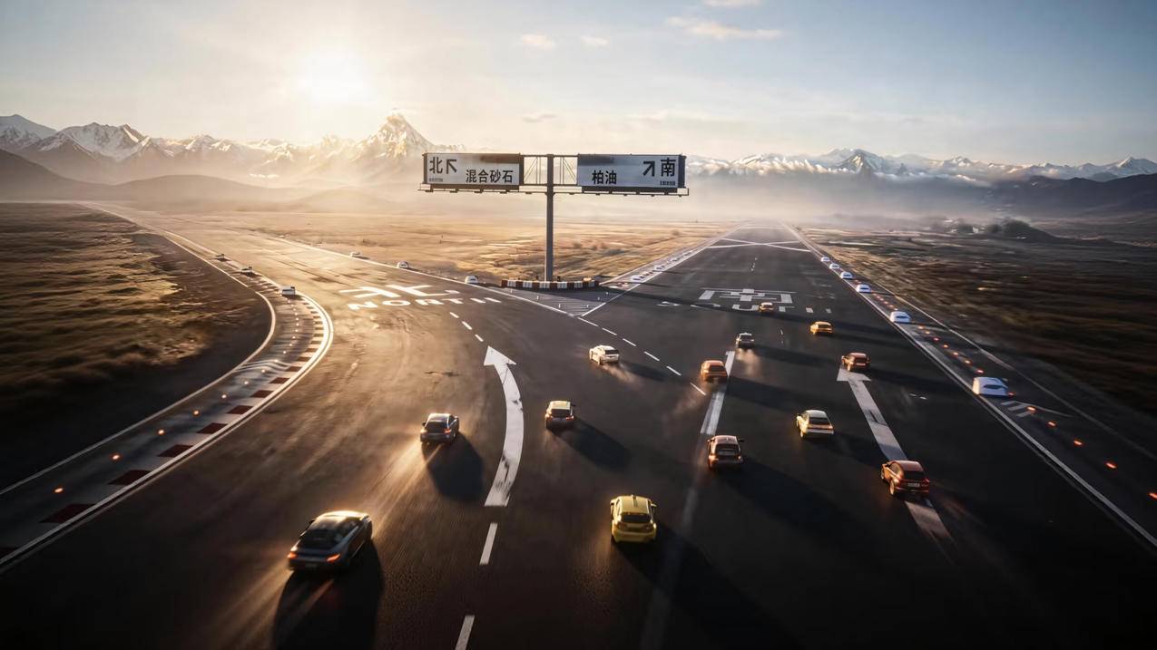 《飞驰人生3》分叉路口 公路汽车 4K电脑壁纸 3840x2160