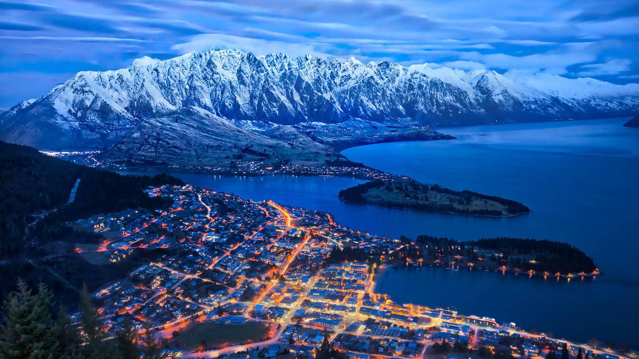 冬季 夜景 雪山 4K 风景 壁纸