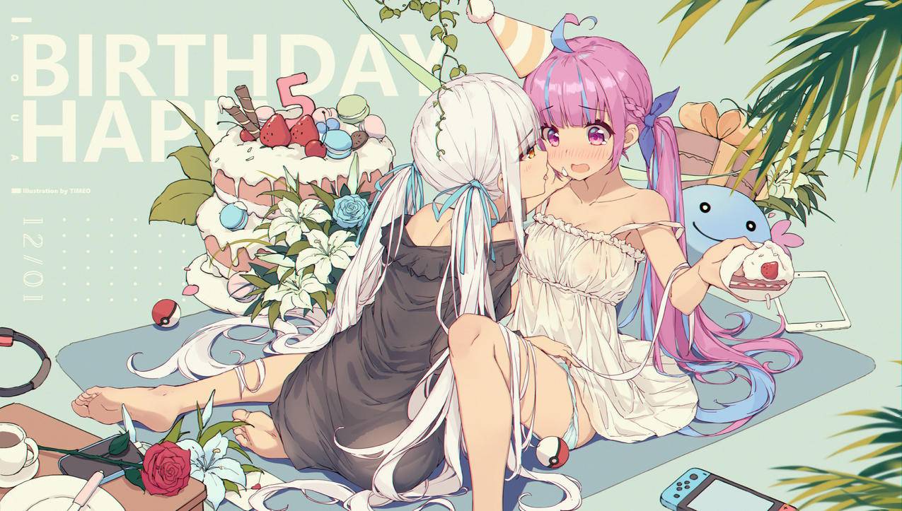 《精灵宝可梦》女孩 蛋糕 玫瑰 百合 游戏机 手机 4K高清动漫壁纸