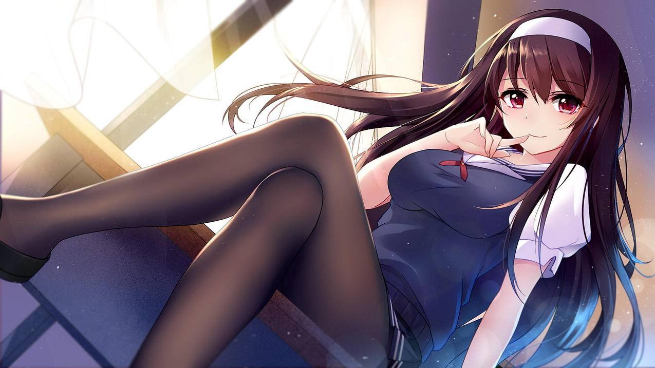 二次元女孩可爱黑丝高清壁纸