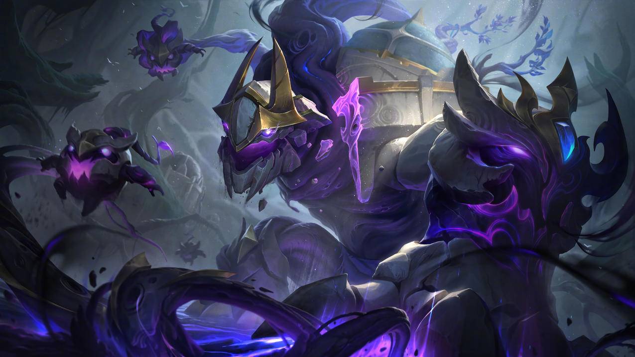 英雄联盟腐化禁魔石像 茂凯 8K游戏壁纸7680x4320