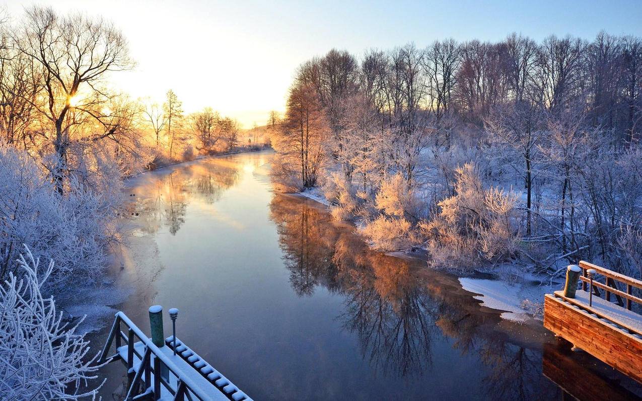 风景自然美景冰雪世界银装素裹晶莹剔透高清壁纸