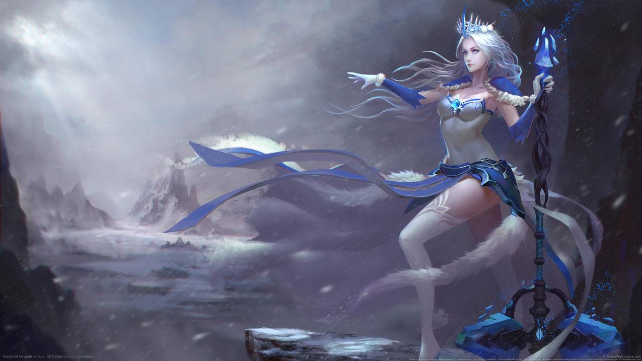 超神英雄 Heroes of Newerth 冰雪 权杖 女王 4K高清壁纸