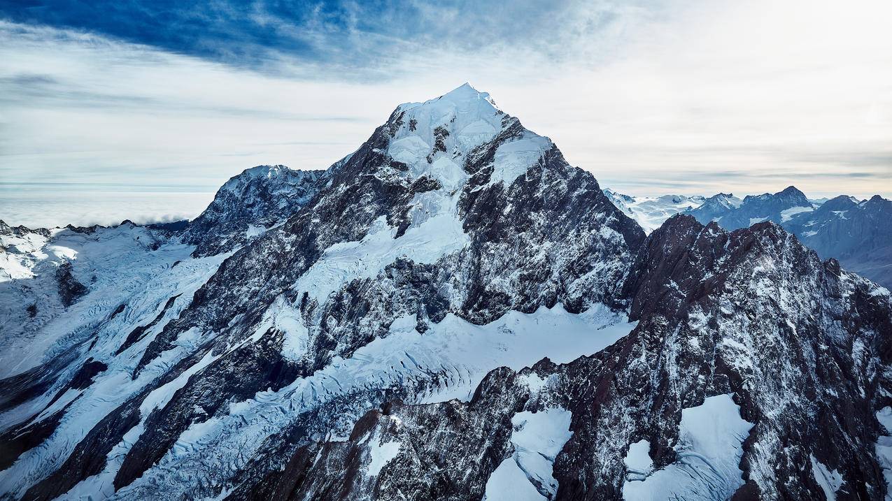 新西兰库克山的山峰 4k风景高清壁纸