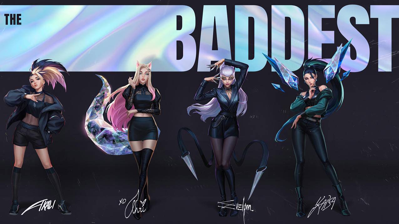 英雄联盟lol KDA The Baddest 卡莎 伊芙琳 阿狸 阿卡丽4k壁纸3840x2160_图片编号320652-壁纸网