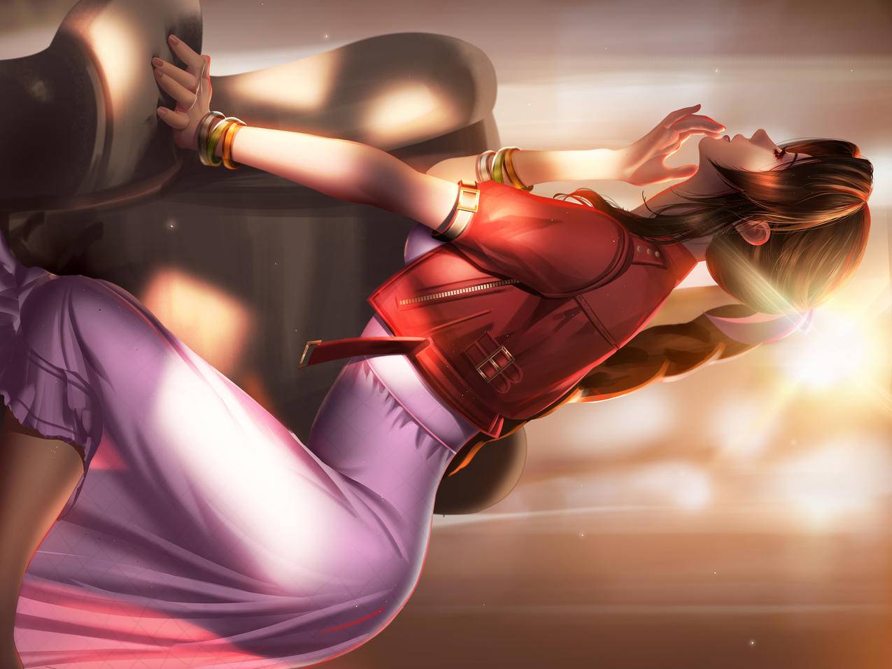 《最终幻想》Aerith艾瑞丝 4k高清电脑动漫壁纸