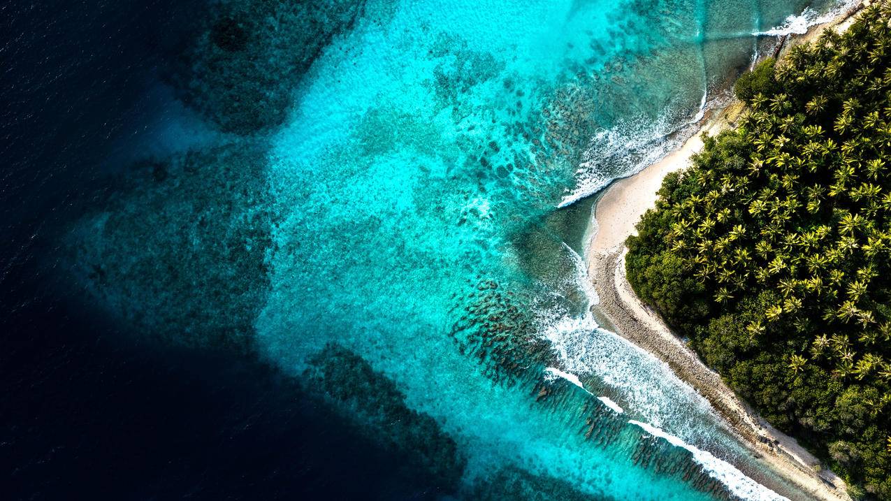 海边 航拍 风景 4k 壁纸