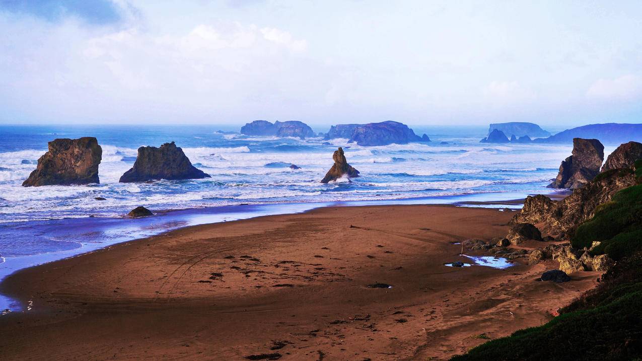 风景海滩大海沙滩4k壁纸