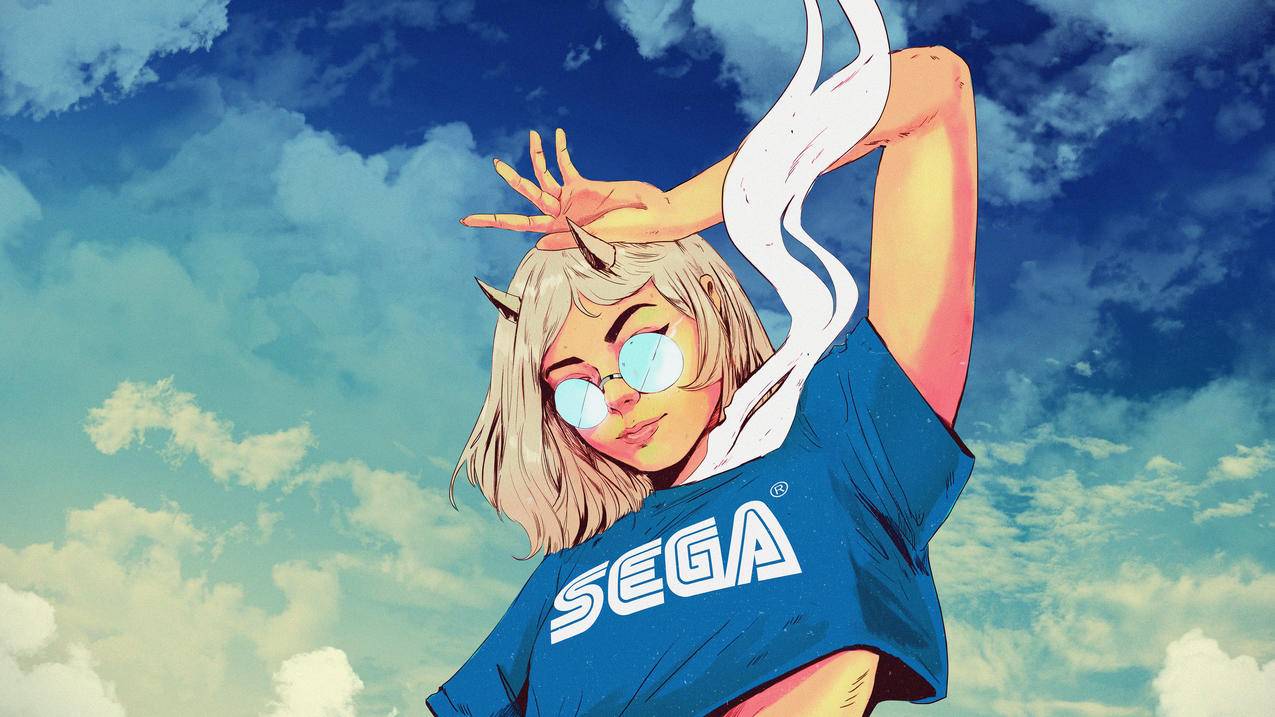 《SEGA》女孩 天空 蓝 4K高清壁纸