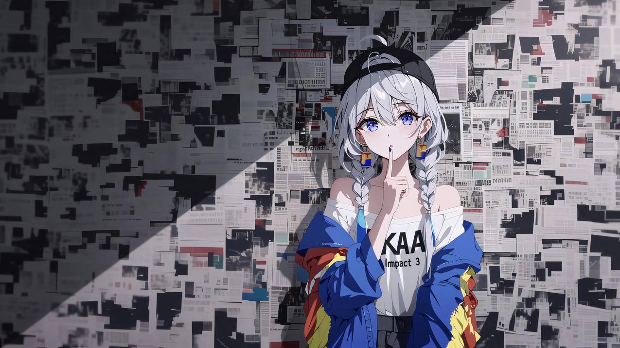 《崩坏3》琪亚娜 报纸墙 4K壁纸 3840x2160