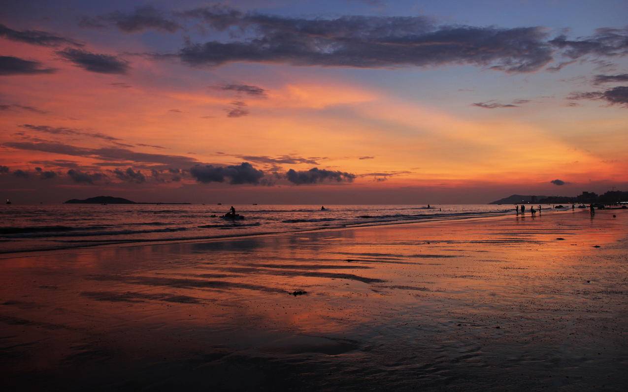 风景大海夕阳黄昏高清壁纸