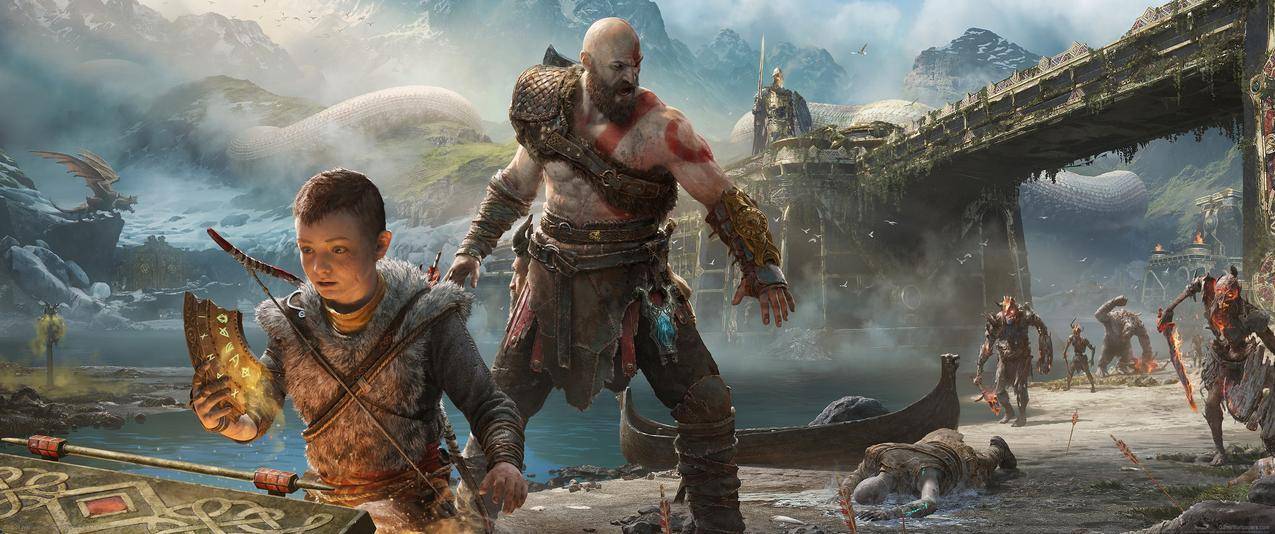 战神GodofWar 游戏带鱼屏壁纸